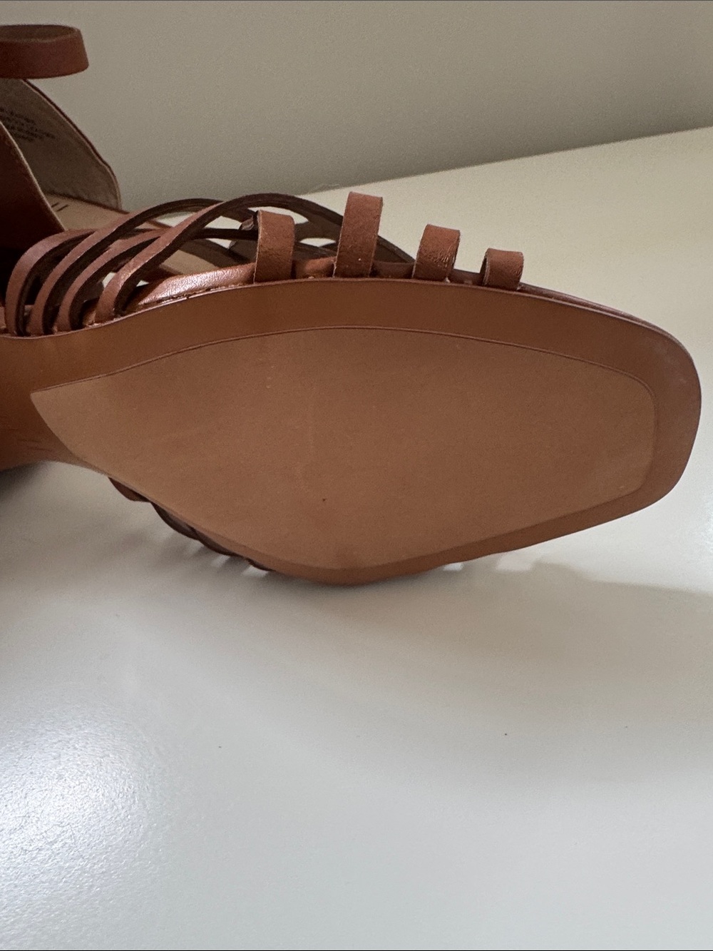 J. Jill Tan Brown Strappy Leather Block Heel Sandals - Picture 5 of 8